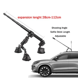 Car SuctionCup Mount+Selfie Stick For Insta360 X5 X4 X3 X2 DJI Action 3 4 5pro - Picture 1 of 7