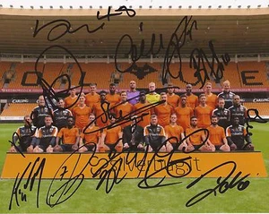 FOTO DE EQUIPO FIRMADA POR WOLVES F.C 10x8 2015/2016x13+certificado de autenticidad *afobe*batth*dicko*McDONALD* - Imagen 1 de 1