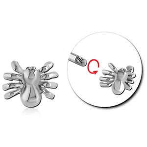 Piercing Wechselteil SPINNE  Zunge Labret Ohr Wange Lippe Tragus Gewinde 1,6MM - Bild 1 von 1