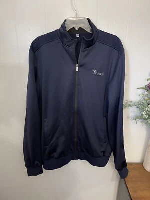 Chaqueta de uso activo con cremallera completa azul L para hombre bolsillos forrados en excelente estado LKN  Foto 1 de 4