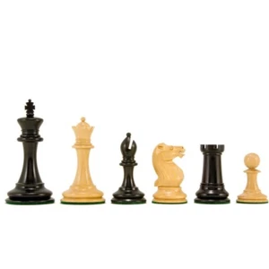 Old English Elite Series Ebony Staunton Chess Pieces 3.5 inches - Picture 1 of 8