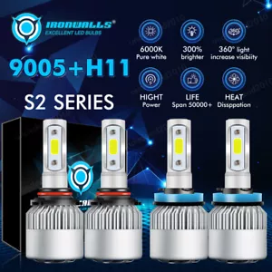 Kit de 4 bombillas de faros LED 9005 H11 haz alto bajo para Chevy Colorado 2015-2024 - Imagen 1 de 12