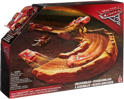 Disney Pixar Cars 3 Willy's Butte Stunt Jump Track Set Lightning McQueen Car  - Image 1 of 4