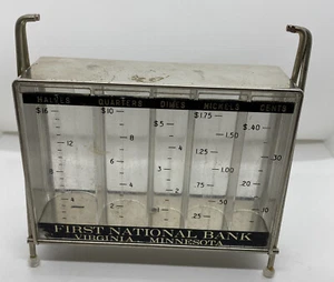 Virginia Minnesota FIRST NATIONAL BANK Advertising Coin Bank St Louis Buhl MN - Picture 1 of 5