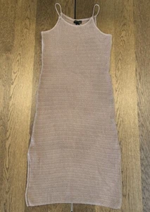 House of Harlow 1960 Häkel Strick Midikleid Damen Gr. M Mokka Braun Seitenschlitze - Bild 1 von 10