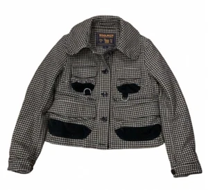 WOOLRICH Women's Clayton Jacket Hunting Fishing Wool Houndstooth Size Small - Picture 1 of 9