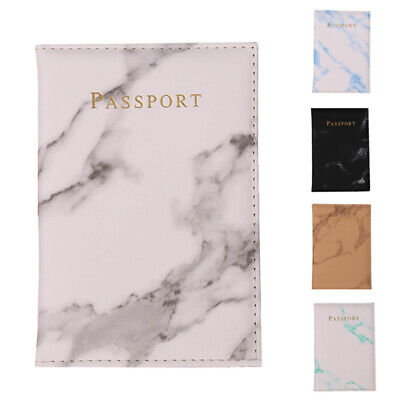 PU Leather Packet Passport Cover Marble Print Waterproof Travel Case Holder NEW • 2.64£