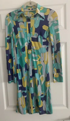 Vestido estampado firmado por Jean Leonardi vintage raro alrededor de 1960 talla 42 Made In Italy Foto 1 de 4