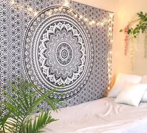 Tapiz de mandala indio decorativo para decoración del hogar arte colgante de pared colgante colgante colcha doble - Imagen 1 de 9