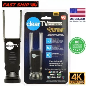 Clear TV Antenna Premium HDTV Digital Indoor Antenna Free HD TV Channels NEW - Picture 1 of 9