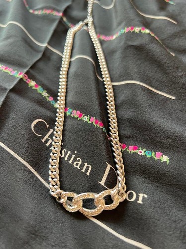 Collana catena Christian Dior argento donna
