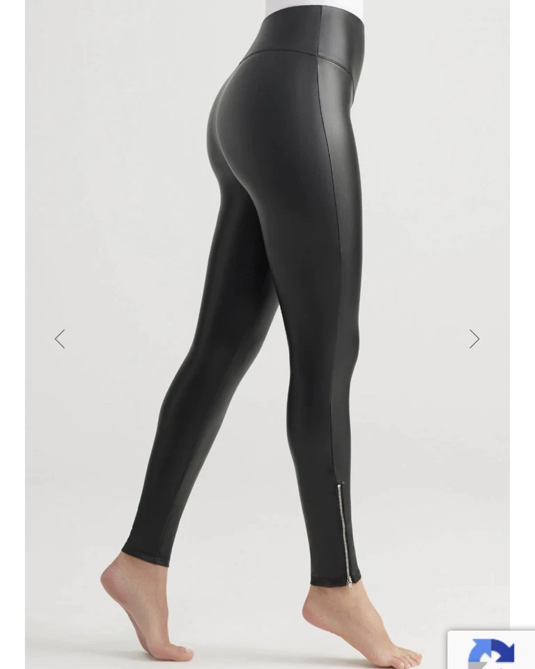 Leggings moldeadores de cuero sintético Yummie cremallera lateral tobillos talla M elásticos adelgazantes Foto 1 de 4