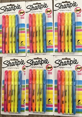 Paquete de 6 iluminadores estilo bolsillo Sharpie Accent, surtidos 5 cada uno en total 30 Foto 1 de 2