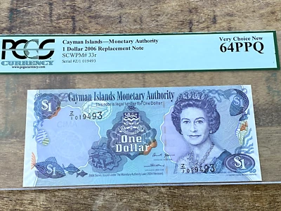 Cayman Islands 1 Dollars 2006 Replacement PCGS 64PPQ - REPLACEMENT - Image 1 of 2