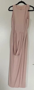 GIAMBATTISTA VALLI ROSA 100% SEIDE ÄRMELLOS SPALTE DRAPIERT WICKEL LANGES KLEID XS 40 - Bild 1 von 9