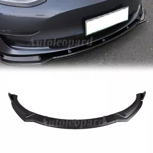 Front Bumper Lip Spoiler Splitter For 2017-2023 Tesla Model 3 Glossy Black ABS - Bild 1 von 7