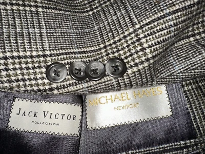 Jack Victor Collection Valutowood Wool Cashmere Blend SportCoat Plaid Blazer 44R - Image 1 of 4