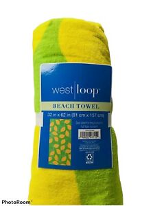 Westloop Beach and Pool Towel 32 X 62 Bright Yellow Lemons Brand new