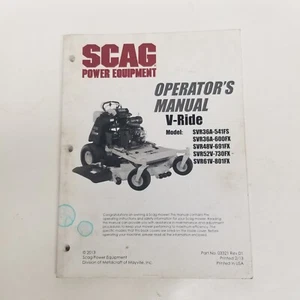 SCAG Power Equipment Operator's Manual V-Ride 541FS, 600FX, 691FX,730FX, 801FX - Picture 1 of 5