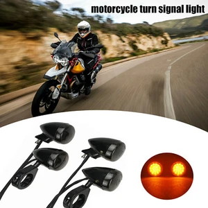 4x Motorcycle Front Rear LED Lamp Turn Signal Light 39mm Fork Clamp For Harley - Foto 1 di 9