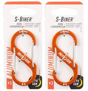 Nite Ize S-Biner Dual Carabiner Aluminum Size #3 Orange - Picture 1 of 8