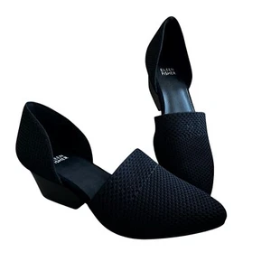 Eileen Fisher Hallo Knit d'Orsay Pumps Black Slip On Stretchy Knit Heels Women 7 - Picture 1 of 13