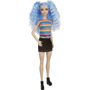 Barbie Doll #170 Collectable with Blue Frizzy Hair and Stripped Top Mattel