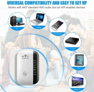 WiFi Range Extender Internet Booster Wireless Signal Repeater Wireless Amplifier - Picture 1 of 10