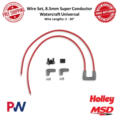 Juego de cables de bujía súper conductor MSD 8,5 mm, universal, embarcación 2 cilindros Foto 1 de 4