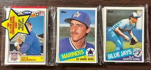 1985 TOPPS Rack Pack DALE MURPHY, GARTH IORG, ED VANDE BERG, G HUBBARD Showing