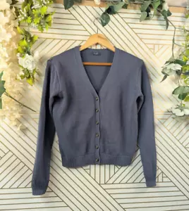 Brandy Melville Women's Blue Knit Billie Cropped Cardigan Sweater Cotton ONE SI - Picture 1 of 7
