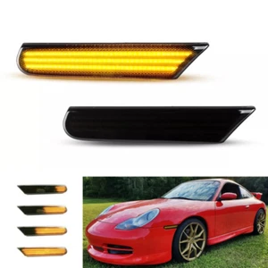 For 98-04 Porsche Boxster 986 911 996 Sequential Smoked LED Side Marker Lights - Foto 1 di 8