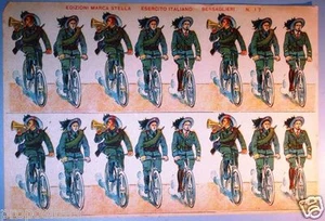 sd 01 SOLDATINI DI CARTA - Marca Stella -Esercito -Bersaglieri Ciclisti - N°17 - Foto 1 di 1