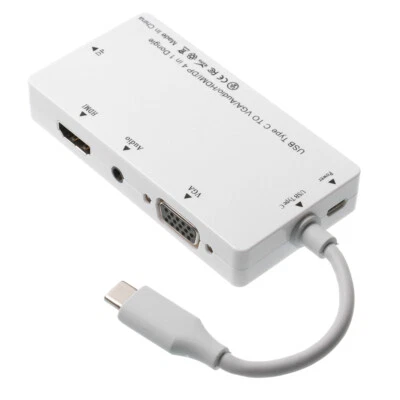 4 in 1 USB 3.1 Type C to VGA HDMI Audio Display Port DP Adapter Cable Converter - Image 1 of 4