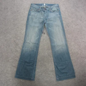 7 For All Mankind Jeans Womens 30 Blue Light Wash 7 Pocket DOJO Flare Jeans - Picture 1 of 12