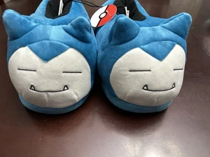 NWT Pokemon Snorlax Plush Slippers Youth Size 5 Blue Non-slip Ground Up Winter - Picture 1 of 6