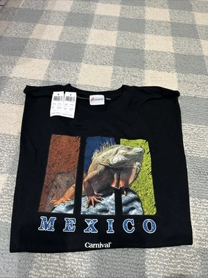 Camiseta Carnival Cruise México Iguana Negra Adulto 3XL Recuerdo Turístico Nueva con Etiquetas Foto 1 de 4