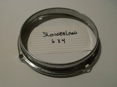 Slingerland USA Mini Tom Drum Hoop 6" 4 Hole Flange Chrome NOS - Image 1 of 2