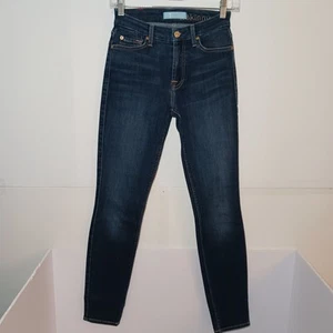 7 For All Mankind Blair Skinny Jeggings Women Sz 25X28.5 Dark Blue Stretch Denim - Picture 1 of 8
