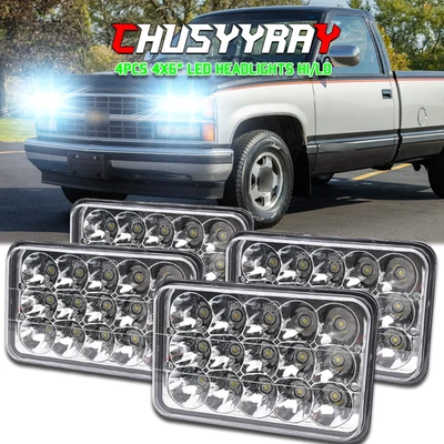 Faros LED 4x4x6 pulgadas para camioneta Chevrolet C1500 C2500 C 3500 1988-1991 Foto 1 de 4