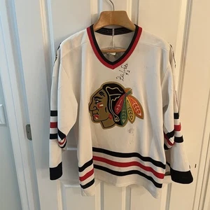 CCM Maska Chicago Blackhawks NHL Hockey Jersey White Men Medium M Jim Pappin 8 - Picture 1 of 12