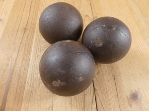 3 Cast Iron Ball Cannon Ball Replicas 3" Solid Civil War 3 1/2 Ilb *PAINT SCRAPS - Picture 1 of 9