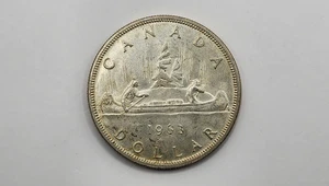 1963 Canada 1 Dollar Silver Coin - Elizabeth II 1st Portrait - KM#54 - Picture 1 of 4