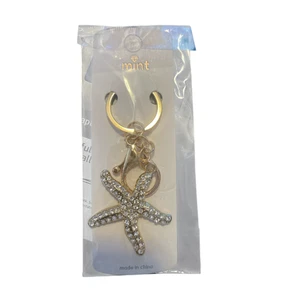 MINT STAR FISH KEYCHAIN GOLD PLATED SPARKLE - Picture 1 of 1