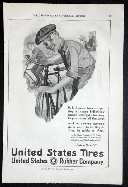 1920 United States Bicycle Tires AD “Straight-Thinking Bicycle Riders” - Image 1 of 1