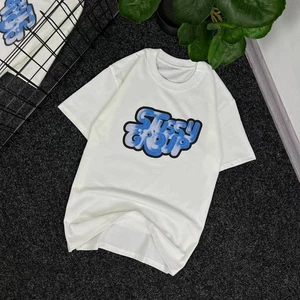 Camiseta Y2k Stussy Group Logo Grande Blanca Estilo Patín Calce Suelto - Imagen 1 de 3