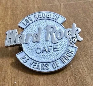 LAS ANGELES HRC 25th ANNIVERSARY SILVER 25 YEARS OF ROCK Hard Rock Cafe PIN - Picture 1 of 2