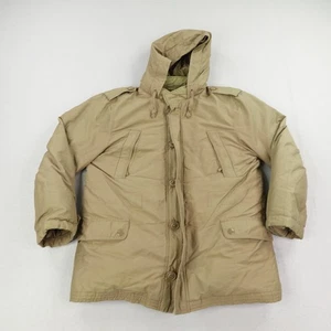 GAP Jacket Mens Large Brown Puffer Quilted Insulated Hooded Parka Field Coat - Picture 1 of 9