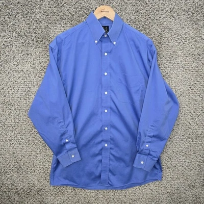 Jos A Bank Dress Shirt Mens 15 32 Blue Traveler Collection Cotton Button Down - Image 1 of 4