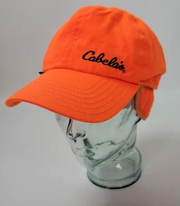 Cabelas Mens Blaze Orange Hunting Hat Cap w. Flap 40g Thinsulate Goretex Sz M - Picture 1 of 11